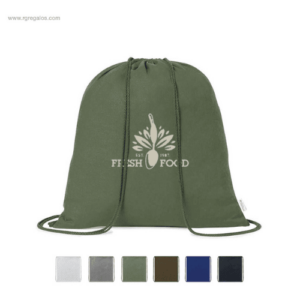 Mochila cuerdas algodón orgánico barata para merchandising ecológico sostenible