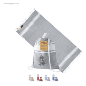 Pareo y mochila algodón reciclado para merchandising sostenible