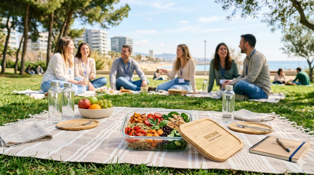 fiambreras de cristal o bambu para picnics regalos corporativos