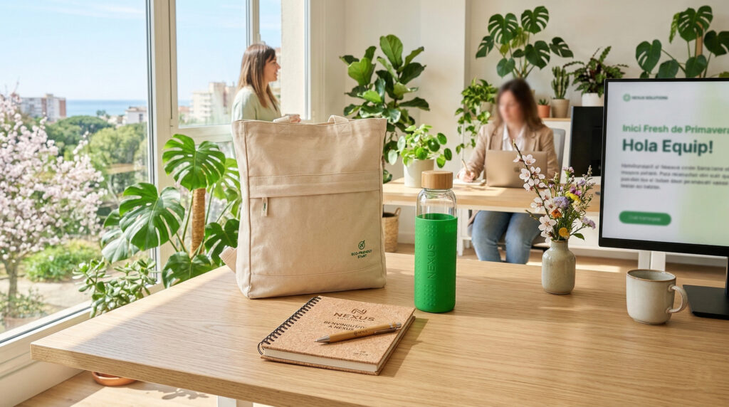 welcome packs ecologicos en primavera para nuevas incorporaciones